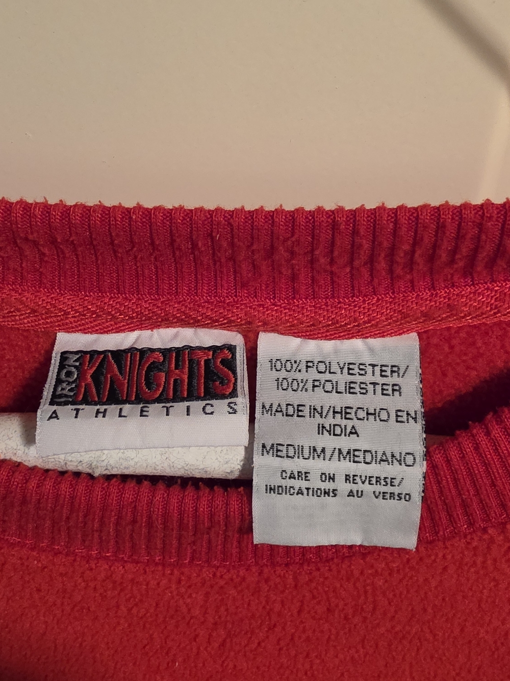 IU Red Crewneck Sweater with Black Stripe - Picture 3 of 4